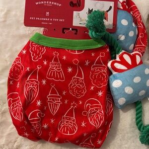 Wondershop Festive Red Santa Pet Pajamas with Toy
